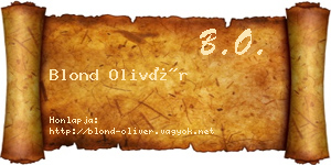 Blond Olivér névjegykártya